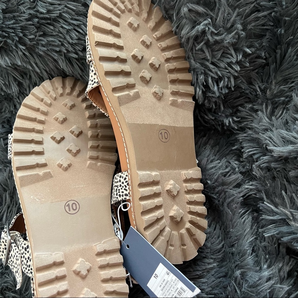 Universal Thread Black Beige Platform Footbed San… - image 5